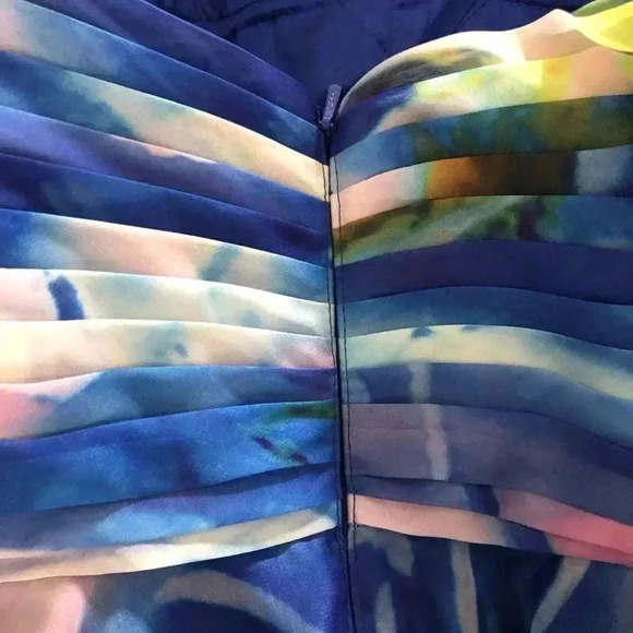 La Femme Size 00 Multi-Color Floral Chiffon Formal Gown Pockets Prom Wedding NEW - Picture 8 of 11